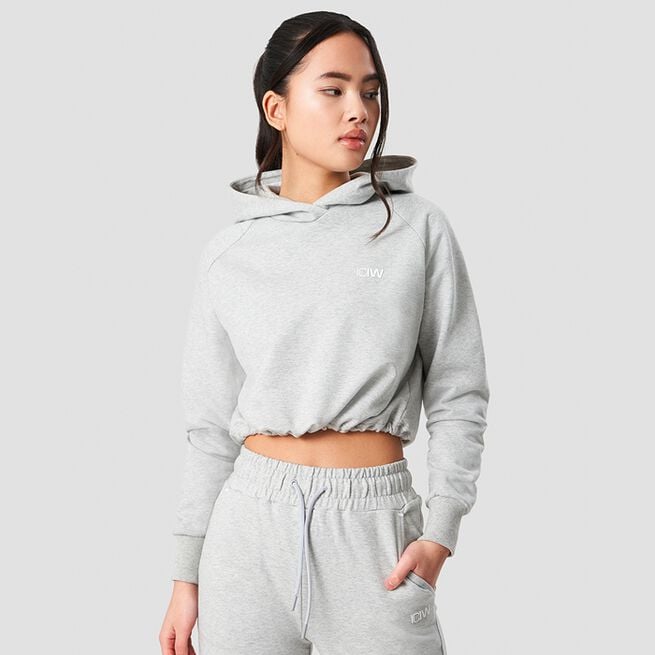 ICANIWILL Adjustable Cropped Hoodie Light Grey