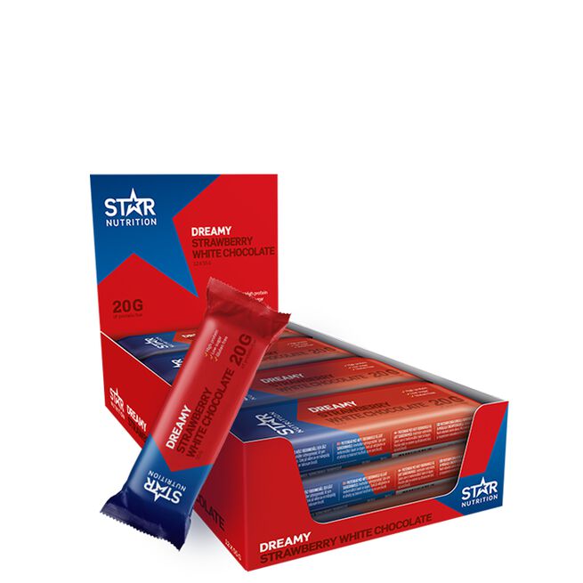 12 x Proteiinipatukka 55 g Strawberry & White chocolate