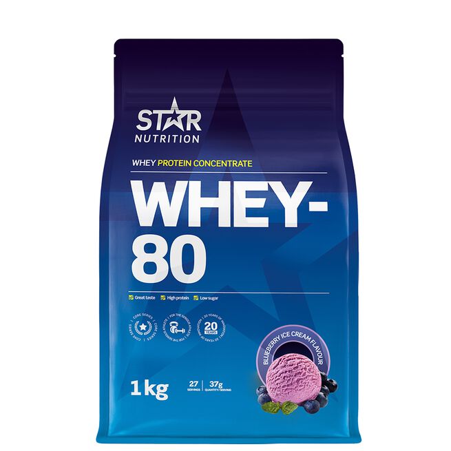 Whey-80 Heraproteiini 1 kg Blueberry Ice Cream