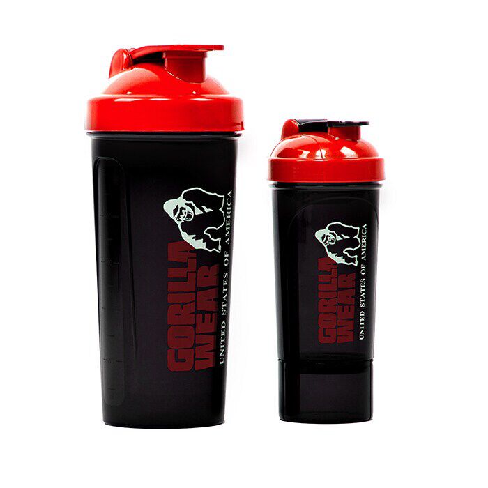 Shaker XXL Musta/Punainen 1000 ml