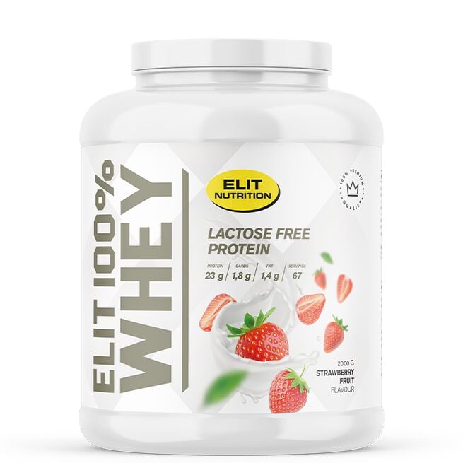 ELIT 100 % heralaktoositon proteiinijauhe 2000 g Strawberry Fruit
