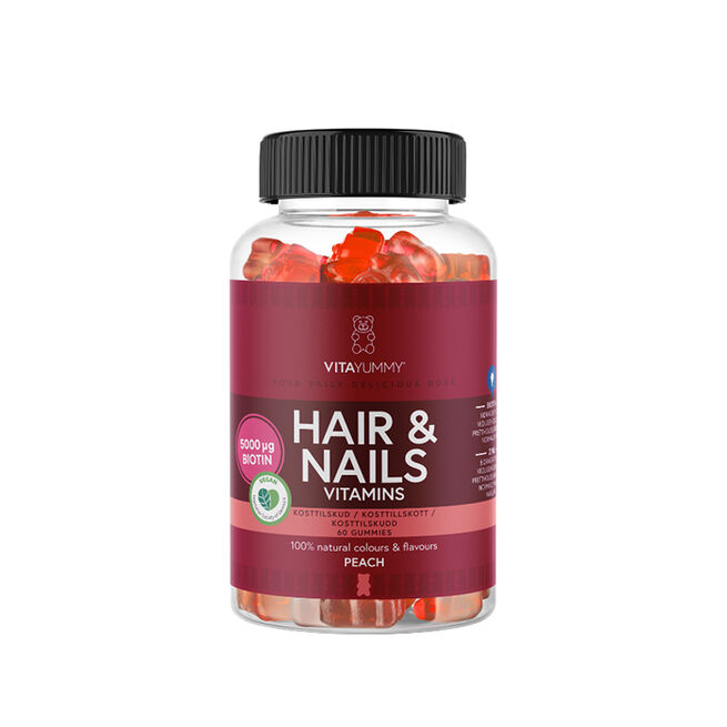 Hair & Nails - Vitamiinit 60 kpl Persikka