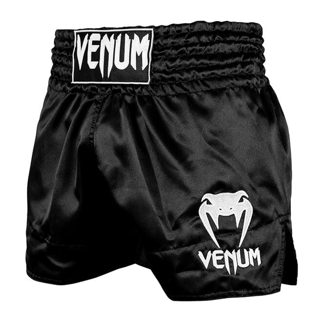 "Classic-Muay Thai -Shortsit, Musta/Valkoinen"