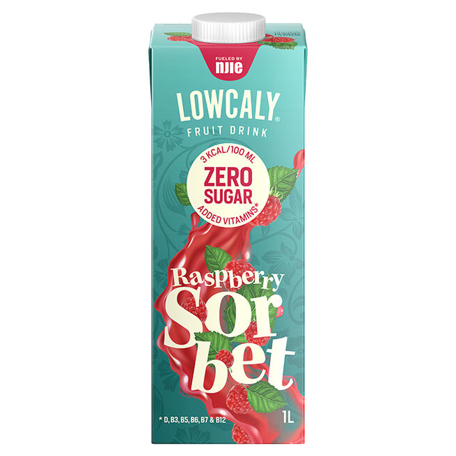Lowcaly Hedelmäjuoma 1000 ml Raspberry Sorbet