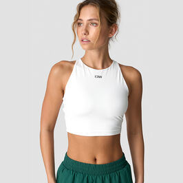 ICIW Contrast Cropped Tank Top, White Contrast Treenitoppi Valkoinen