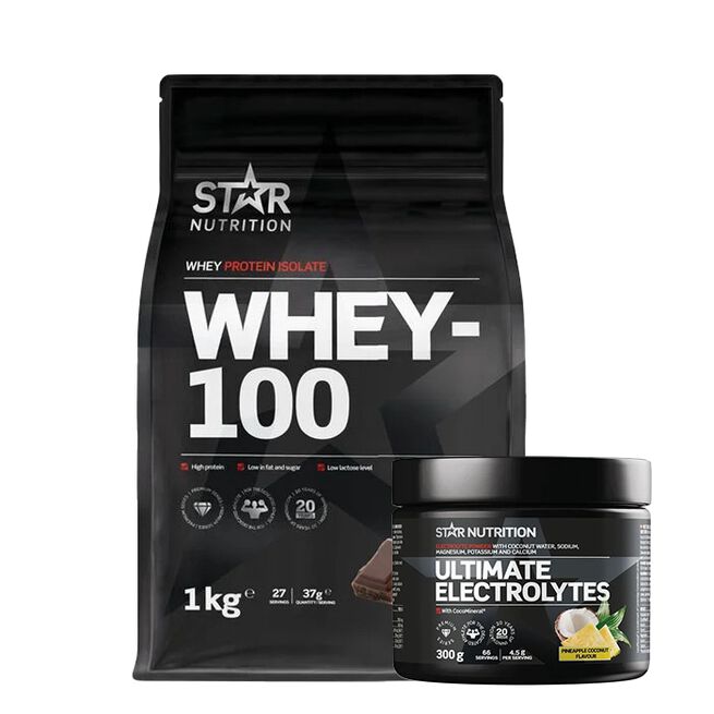 Whey-100 Heraproteiini 1 kg + Ultimate Electrolytes 300 g