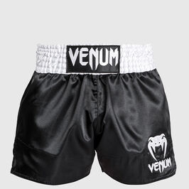 Venum Classic Muay Thaï Short, Black/White/White, XL  "Classic-Muay Thai -Shortsit, Musta/Valkoinen"