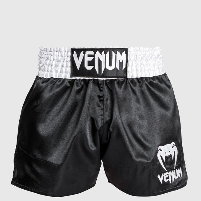 "Classic-Muay Thai -Shortsit, Musta/Valkoinen"