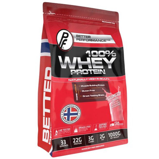 100% Whey Protein, 1000 g Jordbaer