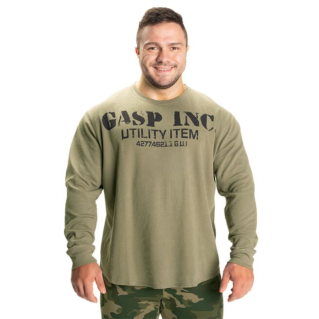 GASP Thermal Gym Sweater, Washed Green