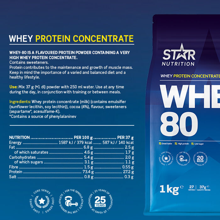 Whey-80 Heraproteiini 1 kg Double Rich Chocolate