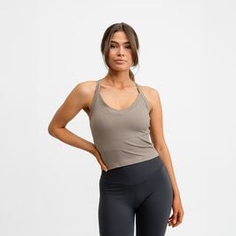 Ribbed Sports Tank Top, Almond, XS  Treenitoppi Beige