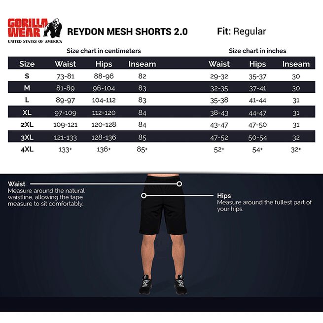 Reydon Mesh Shorts 2.0, Black, S 