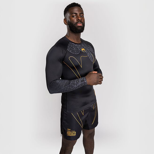 Serpenti Rashguard Pitkähihainen Musta Hopea Kulta