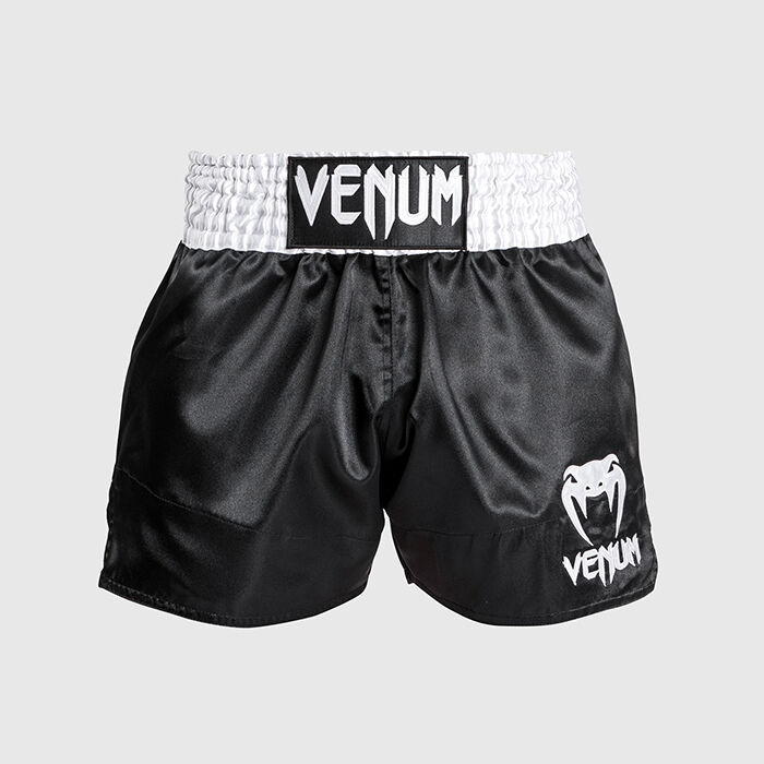 "Classic-Muay Thai -Shortsit, Musta/Valkoinen"