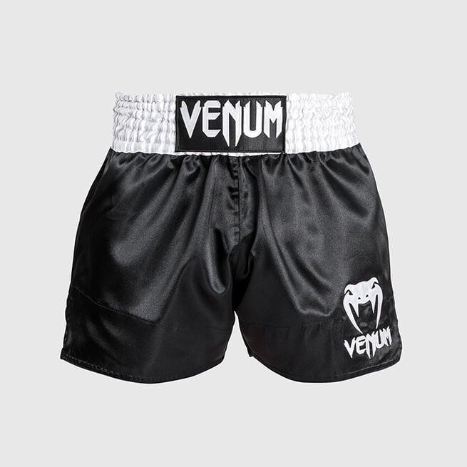 "Classic-Muay Thai -Shortsit, Musta/Valkoinen"