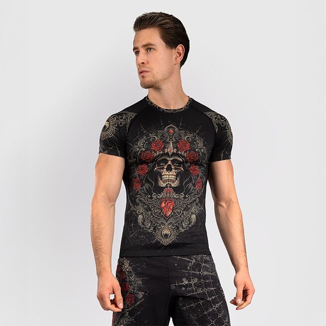 Santa Muerte 5.0 Lyhythihainen Rashguard Musta Kulta