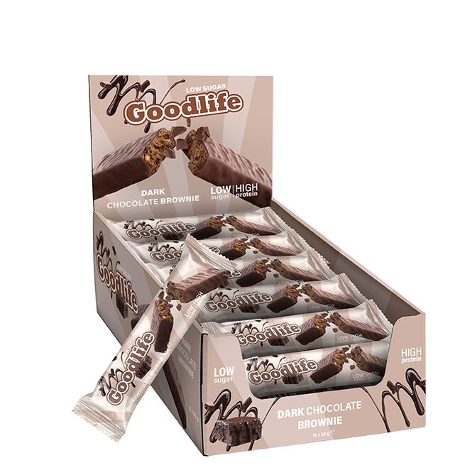 15 x Vähäsokerinen proteiinipatukka 50 g Dark Chocolate Brownie