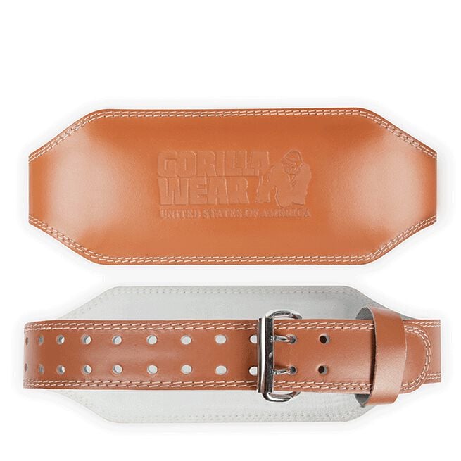 6 Inch Padded Leather Belt, Brown 