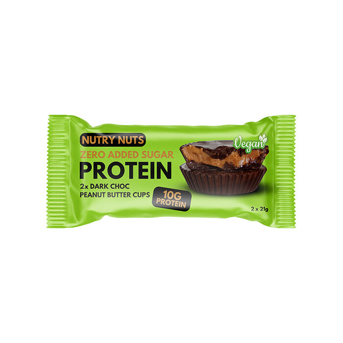 Box Nutry Nuts Protein Peanut Butter Cups 42 g Chocolate Hazelnut Dark Choc