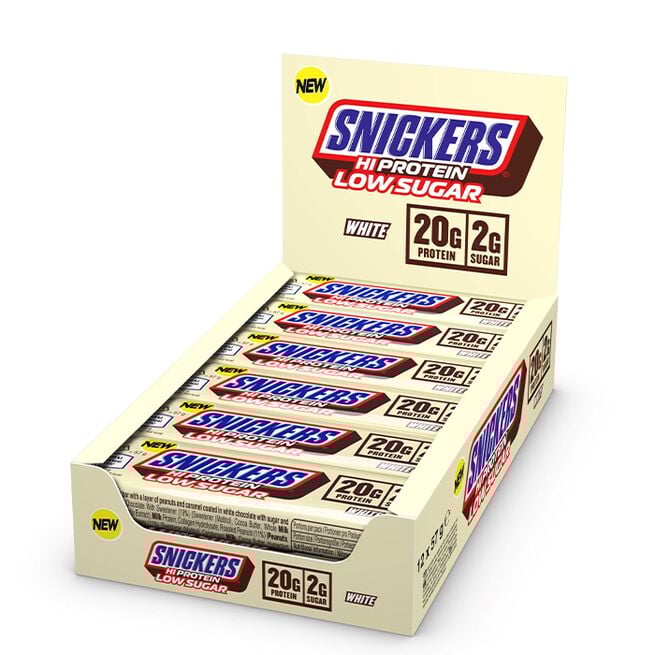 12 x Snickers High Proteiinipatukka Vähäsokerinen 57 g Valkosuklaa Snickers Milk Chocolate
