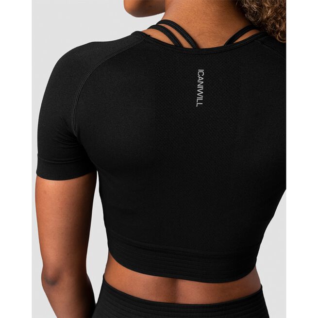 Define Seamless Cropped T-shirt Wmn, Black