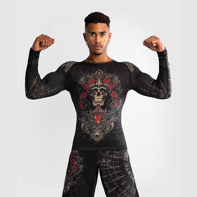 Santa Muerte 5.0 Pitkähihainen Rashguard Musta Kulta