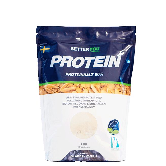 Herne- ja kauraproteiini 1 kg Blåbär/Vanilj