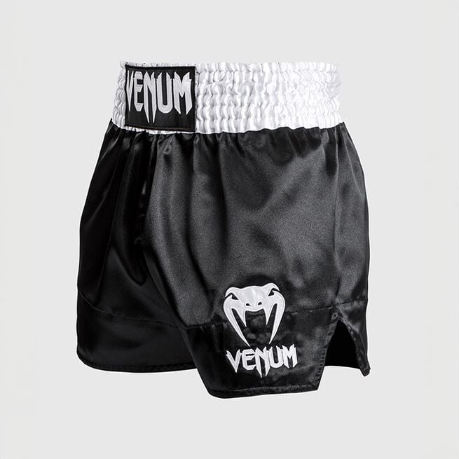 "Classic-Muay Thai -Shortsit, Musta/Valkoinen"