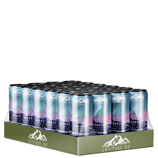 24 x Latitude 65 Energiajuoma 330 ml Norrsken - Äpple/Päron