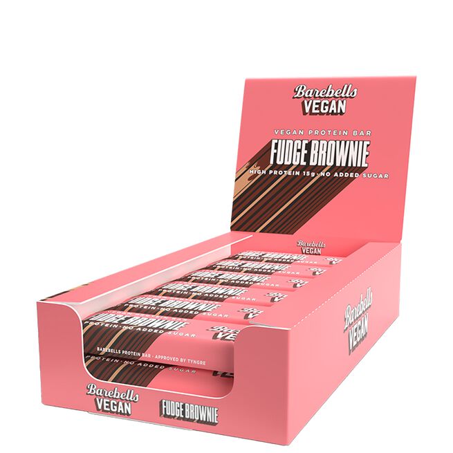 12 x Barebells Vegan Proteiinipatukka 55 g Fudge Brownie