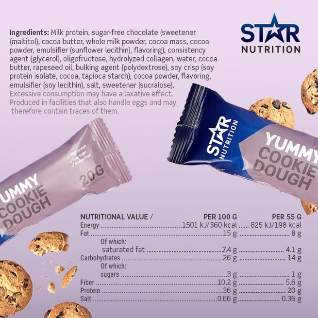 12 x Proteiinipatukka 55 g Cookie Dough