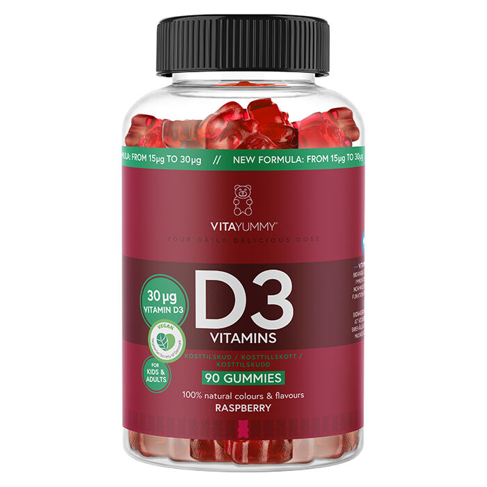 D3 Vitamins Hallon 90 st Gummies