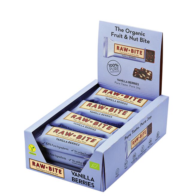 12 x Hedelmä-pähkinäpatukka 50 g Bär & Vanilj