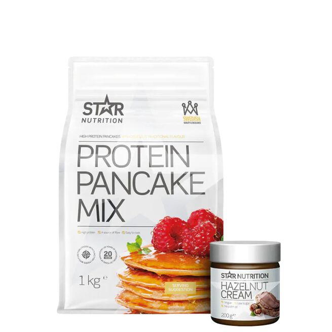 Proteiinipannukakut 1 kg + Proteiinihasselpähkinäkerma 200 g