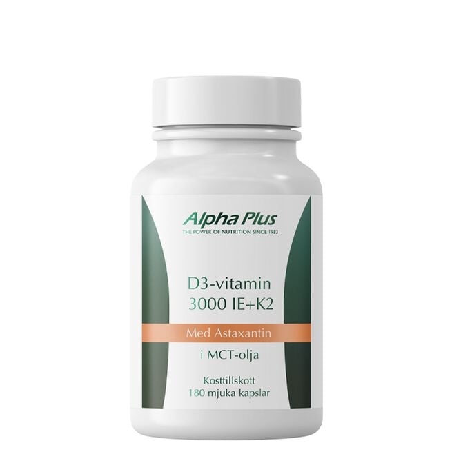 D3-vitamin 3000 IE + K2 180 kapslar