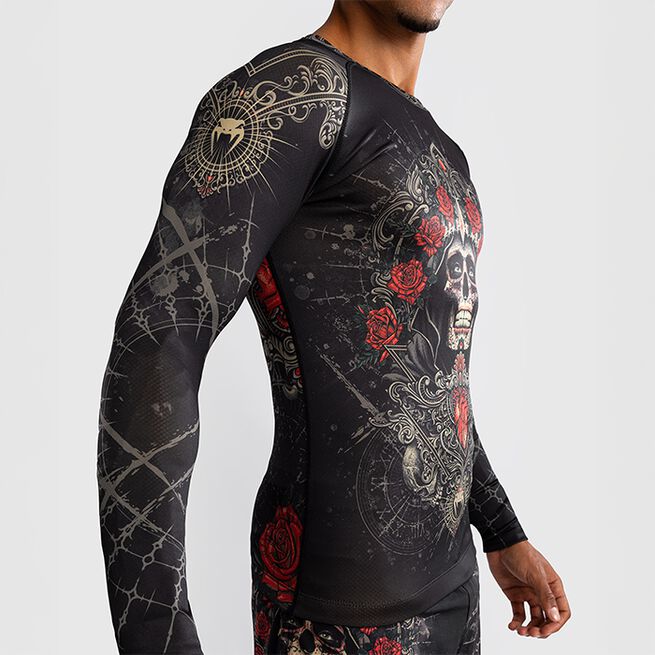 Santa Muerte 5.0 Pitkähihainen Rashguard Musta Kulta