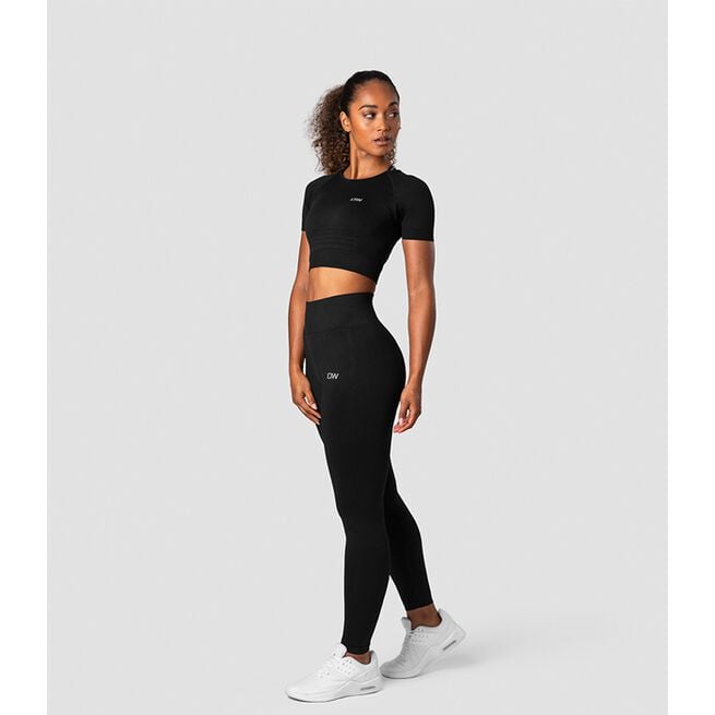 Define Seamless Cropped T-shirt Wmn, Black
