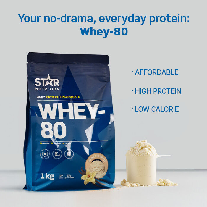 Whey-80 Heraproteiini 1 kg Vanilj