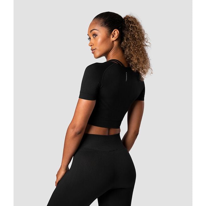 Define Seamless Cropped T-shirt Wmn, Black