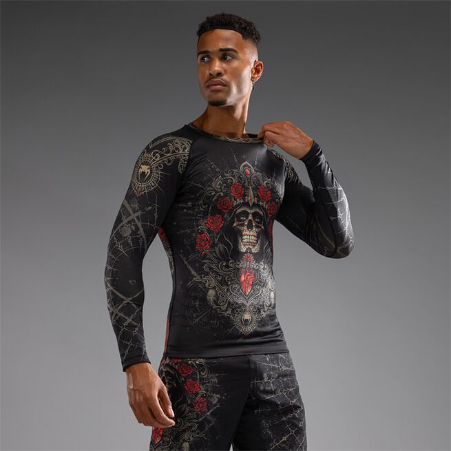 Santa Muerte 5.0 Pitkähihainen Rashguard Musta Kulta