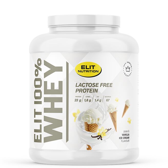 ELIT 100 % heralaktoositon proteiinijauhe 2000 g Vanilla Ice Cream