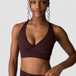 Soft Seamless Adjustable Sports Bra, Burgundy Melange, L  Soft Seamless Säädettävä Urheiluliivi Tumma Punainen