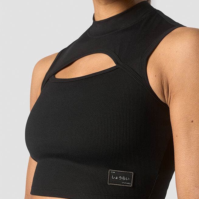 Shourai Cropped Tank Top, Black