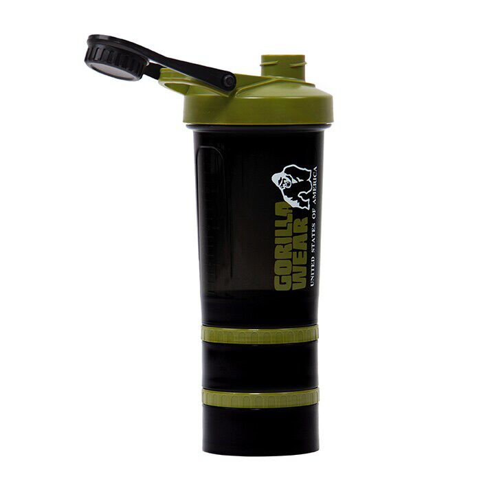 Shaker 2 Go Black/Green 500 ml + 130 ml x 2