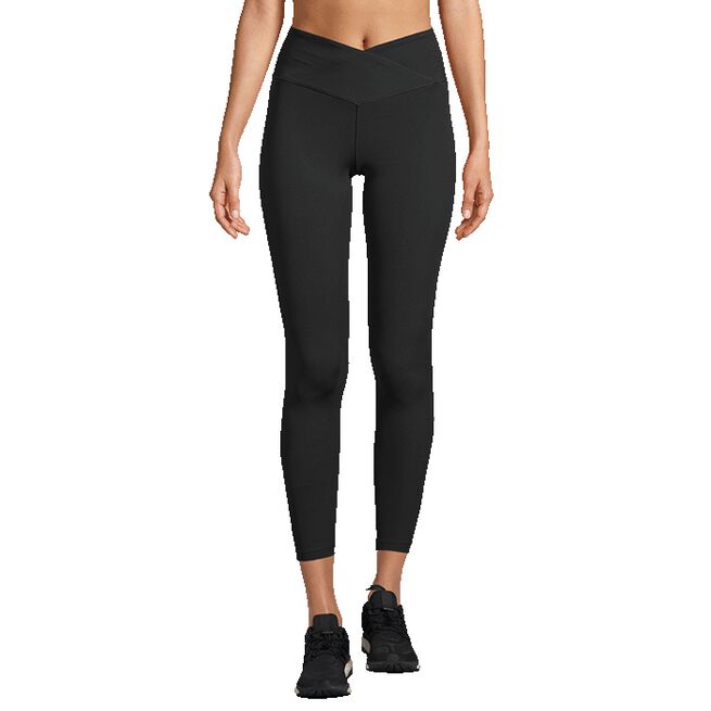 Overlap High Waist Tights, Black