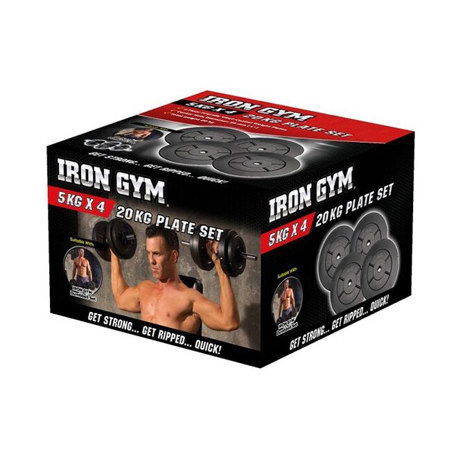 Iron Gym 20kg Plate Set, 5kg x 4 (Add ons) 