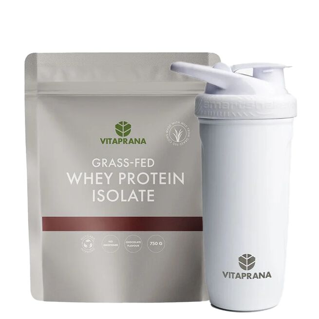 Grass-Fed Whey Protein Isolate 750 g + Stainless Steel Shaker White