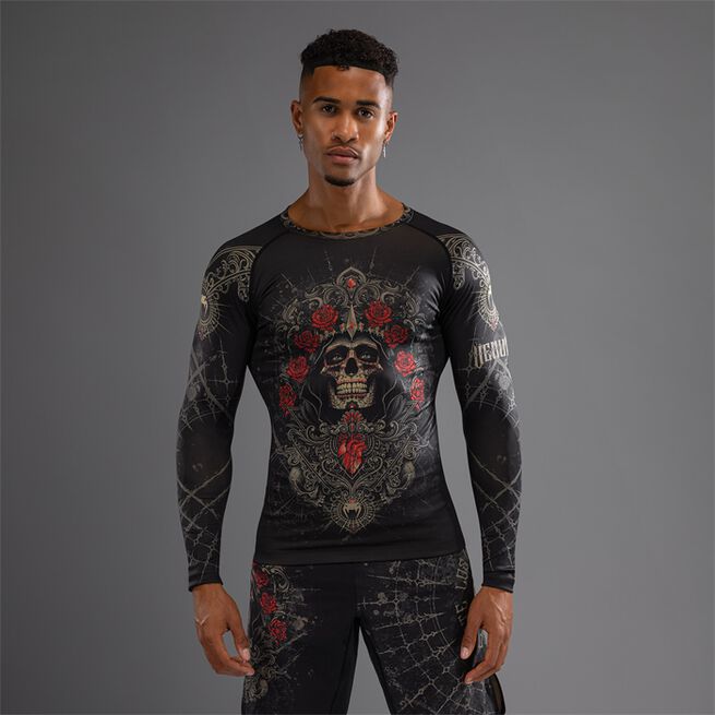 Santa Muerte 5.0 Pitkähihainen Rashguard Musta Kulta