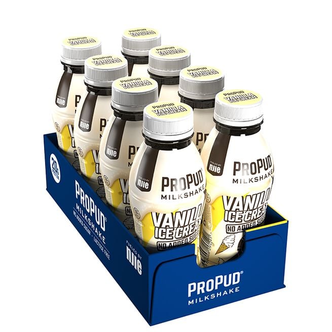 8 x ProPud Protein Milkshake, 330 ml Vanilla Ice Cream